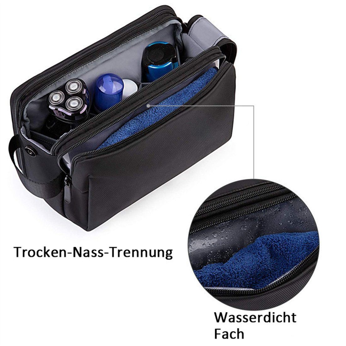DÖRÖY Kulturbeutel Wasserdichte Kosmetiktasche mit großer Kapazität, Reiseveranstalter