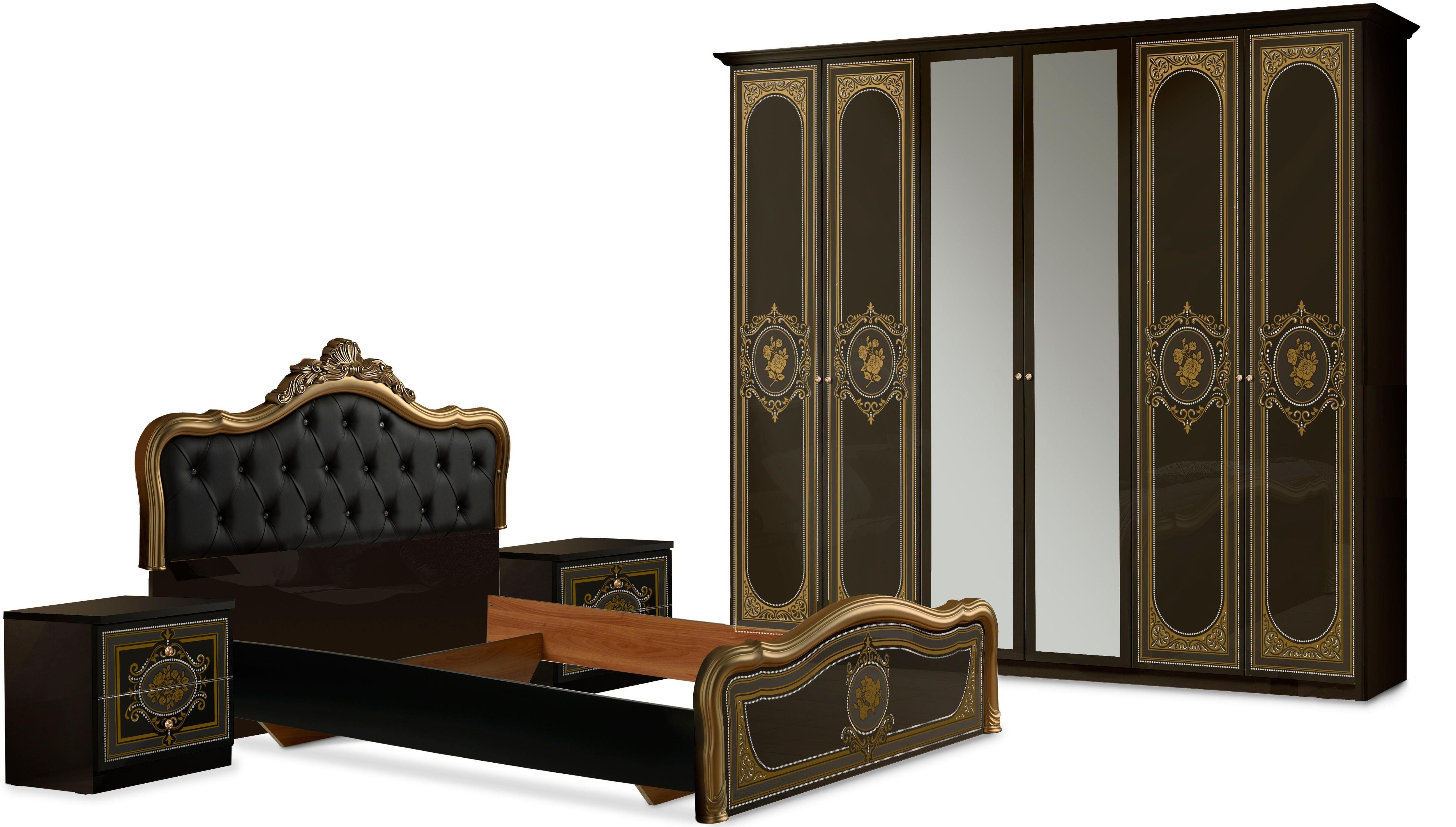 INOSIGN Schlafzimmer-Set ALICE, (4-St), mit gepolstertem Kopfteil