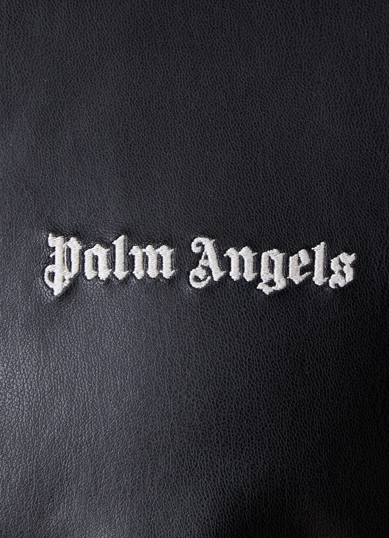 Hanorac din piele ecologică Palm Angels cu logo