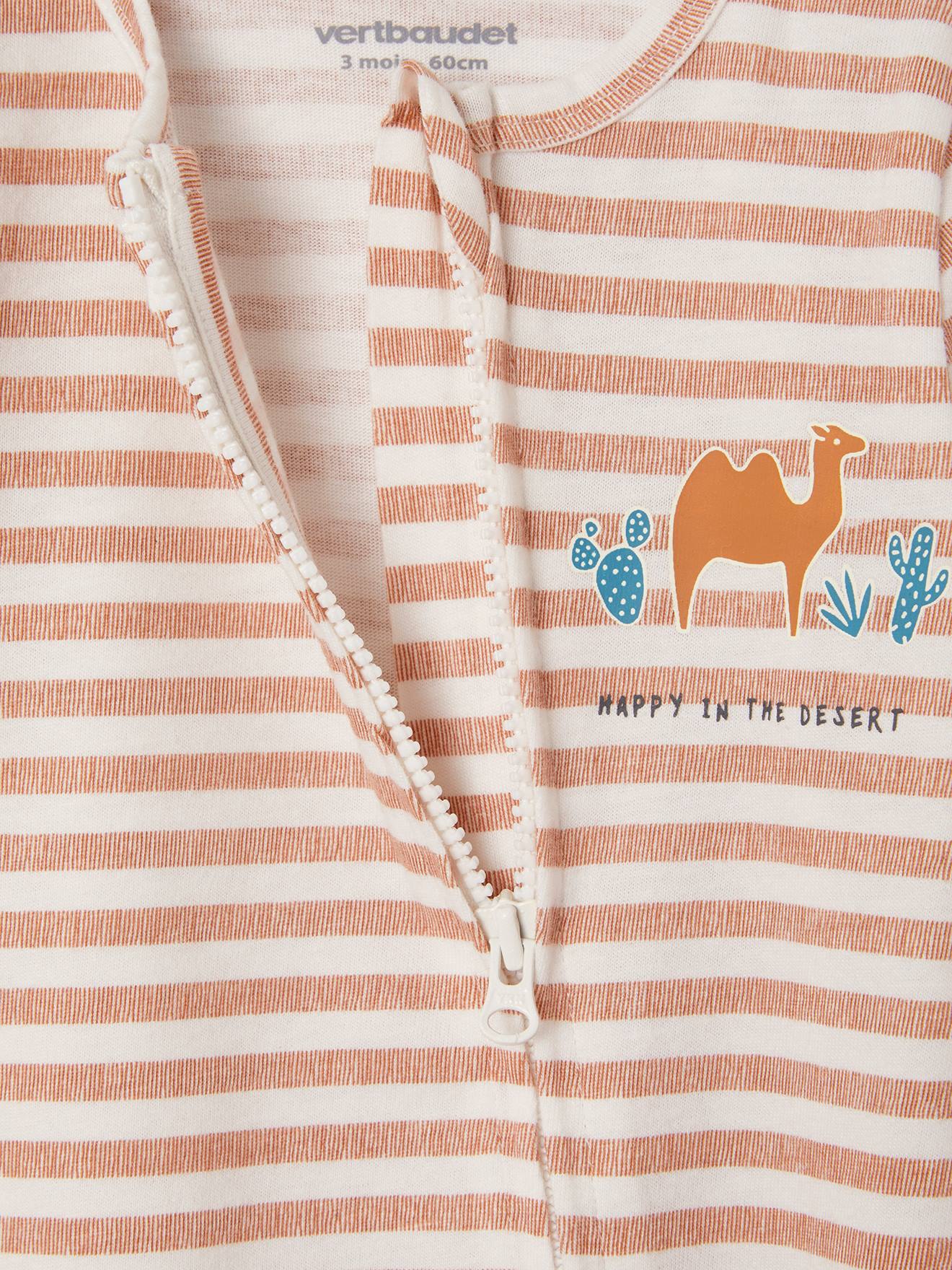 Lot de 3 pyjamas en coton bébé ouverture zippée lot ivoire