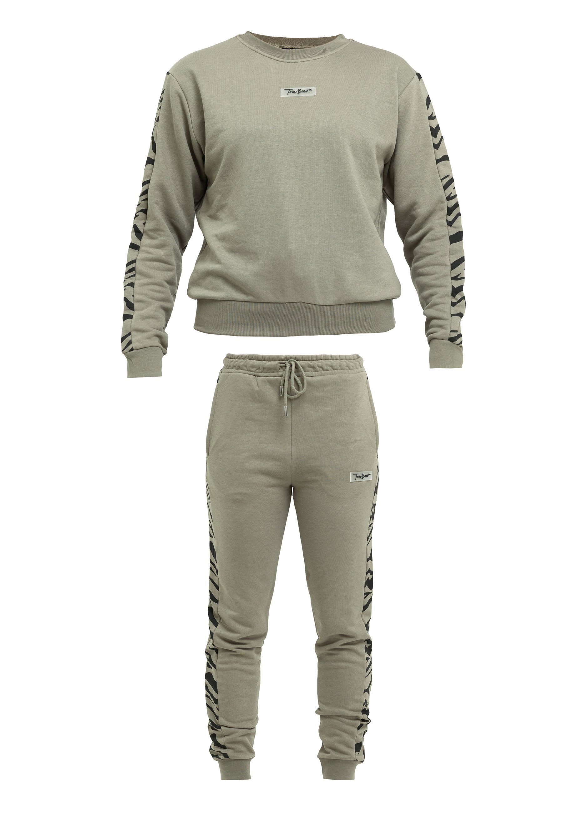 Tom Barron Freizeitanzug TOM BARRON WOMEN REGULAR FIT ZEBRA PATTERN SWEATSHIRT AND PANT SET, mit modernem Design