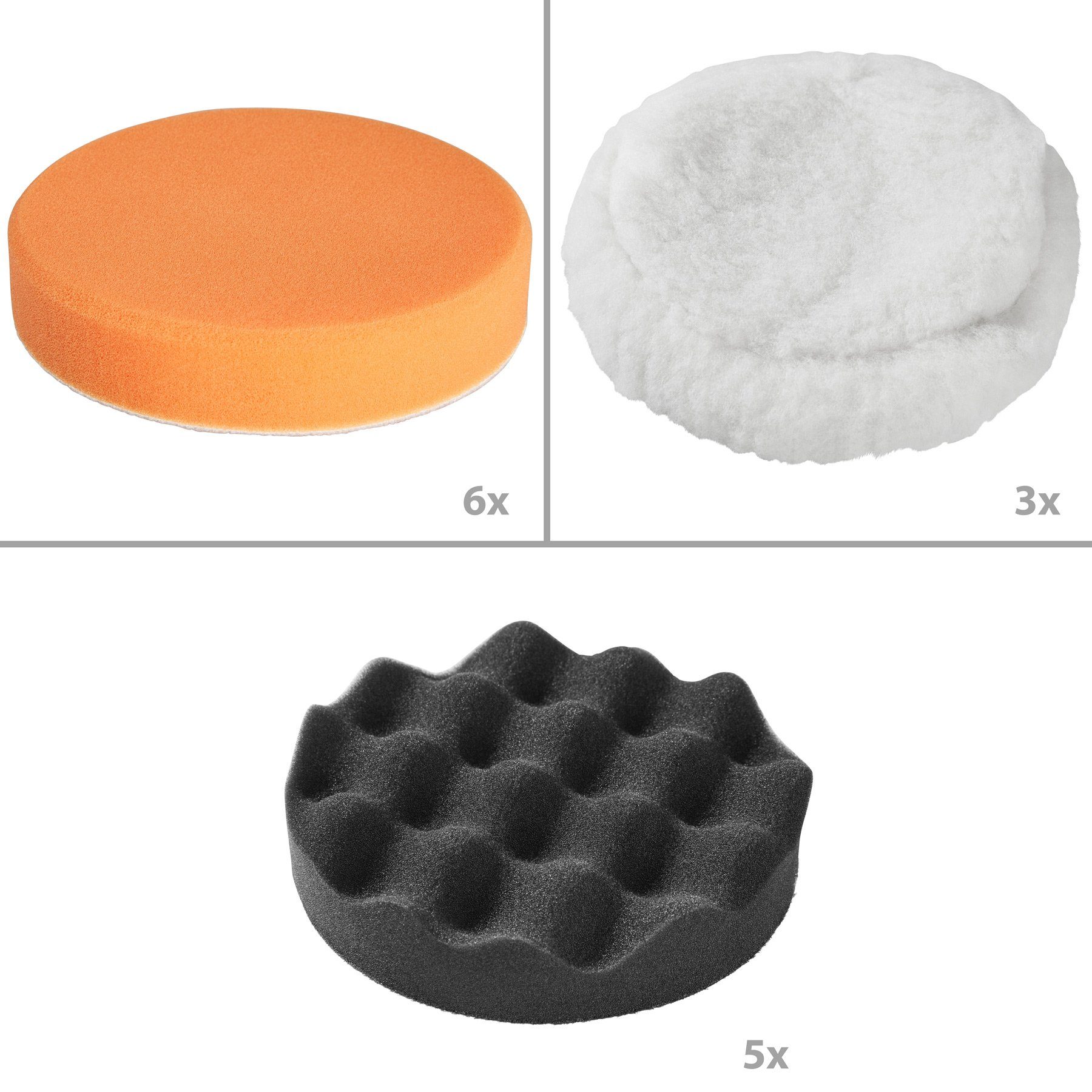tectake Poliermaschine Exzenter Poliermaschine 810W, Ø 15,00 mm, (25 tlg)