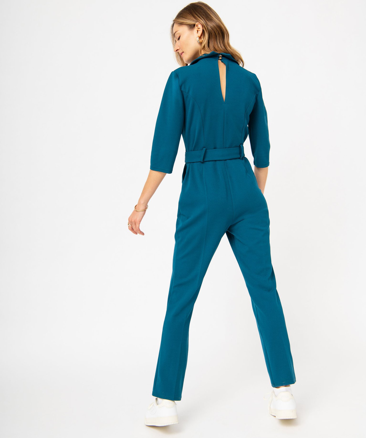 Combinaison pantalon avec col tailleur femme kaki | GEMO