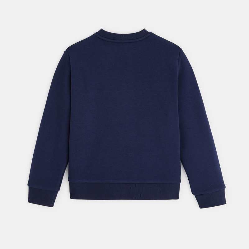 Sweat-shirt à message I don't mind the cold bleu garçon