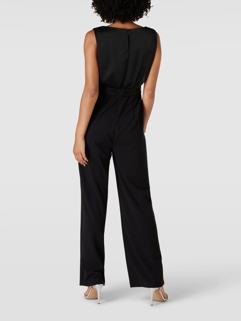 Jumpsuit mit Taillenband in schwarz