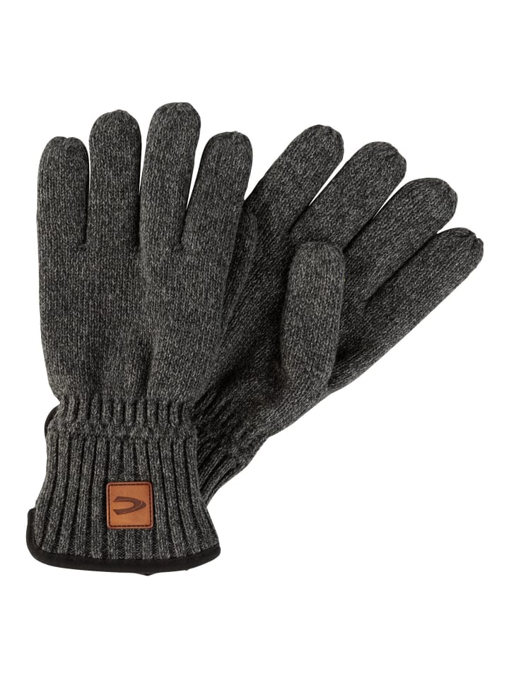Camel Active Melierte Strickhandschuhe mit warmen Futter in Dunkelgrau günstig kaufen