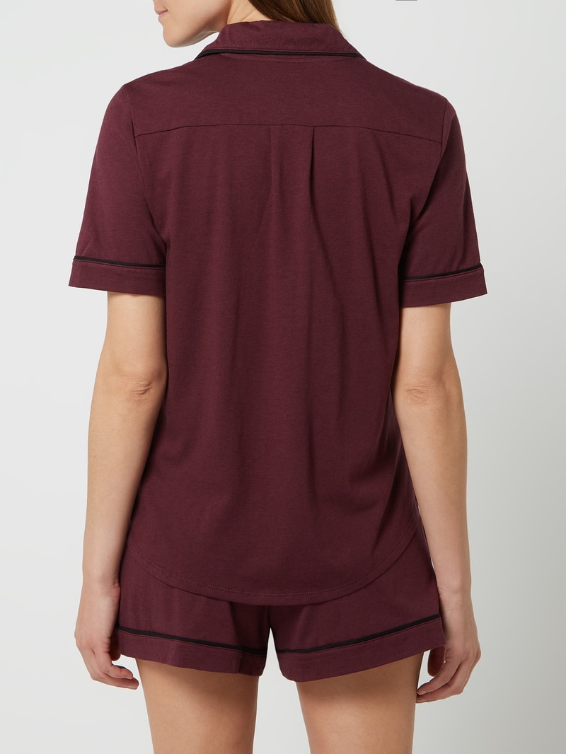 Pyjama aus Baumwoll-Viskose-Mix in bordeaux rot