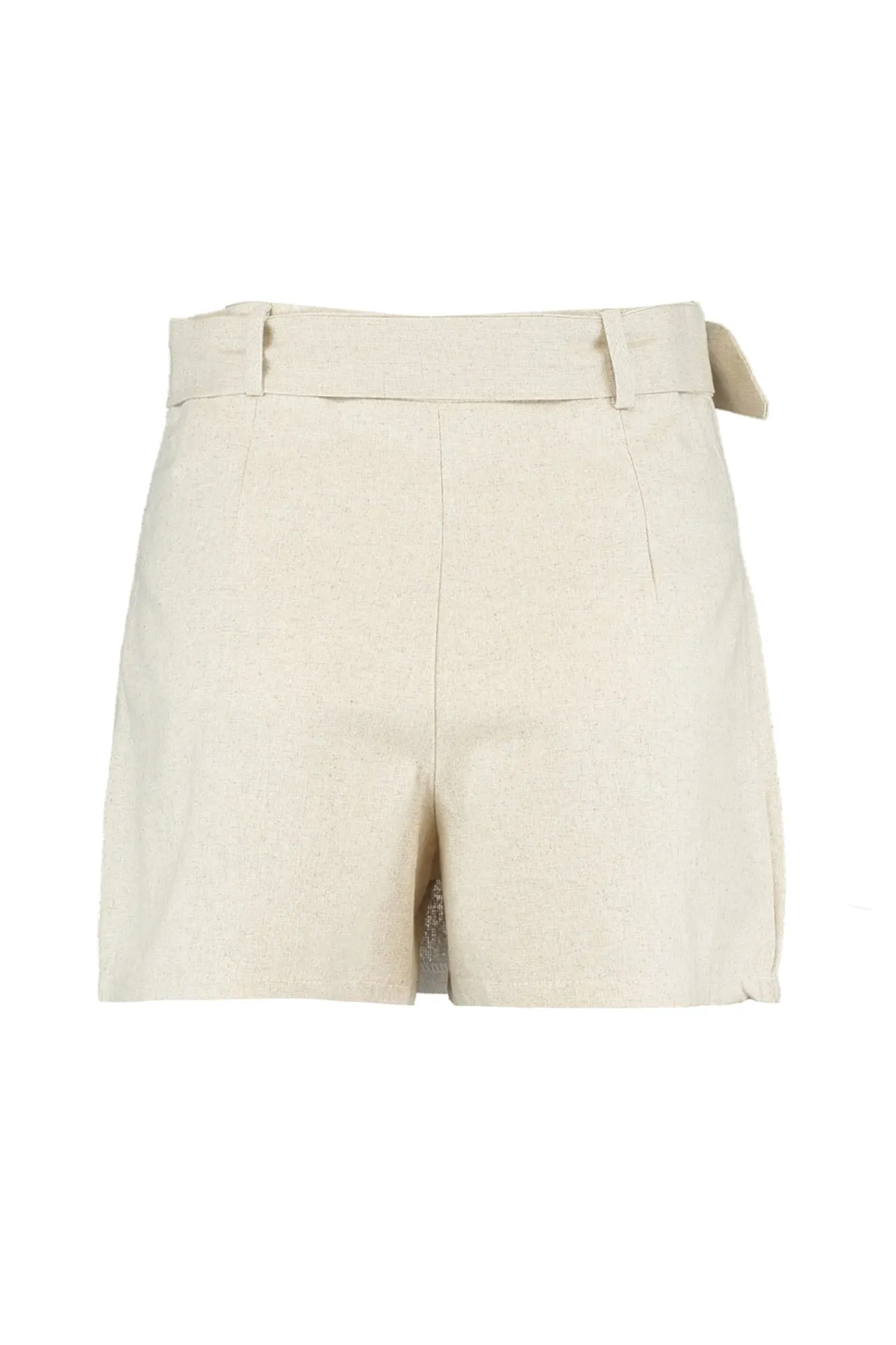 Trendyol Collection  Beiger gewebter Minirock mit Gürtel TBESS21ET0124