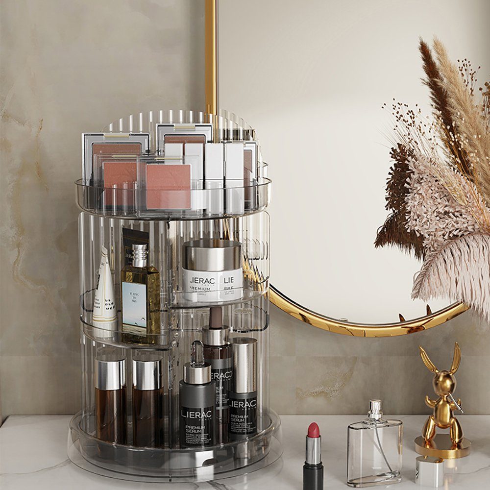 Wunderwelt Kosmetik-Kassette Kosmetik-Aufbewahrungshalter, Make-up-Organizer,-Parfüm-Tablett, 1-tlg., Regalfach, Drehbares Aufbewahrungsregal für Kosmetika