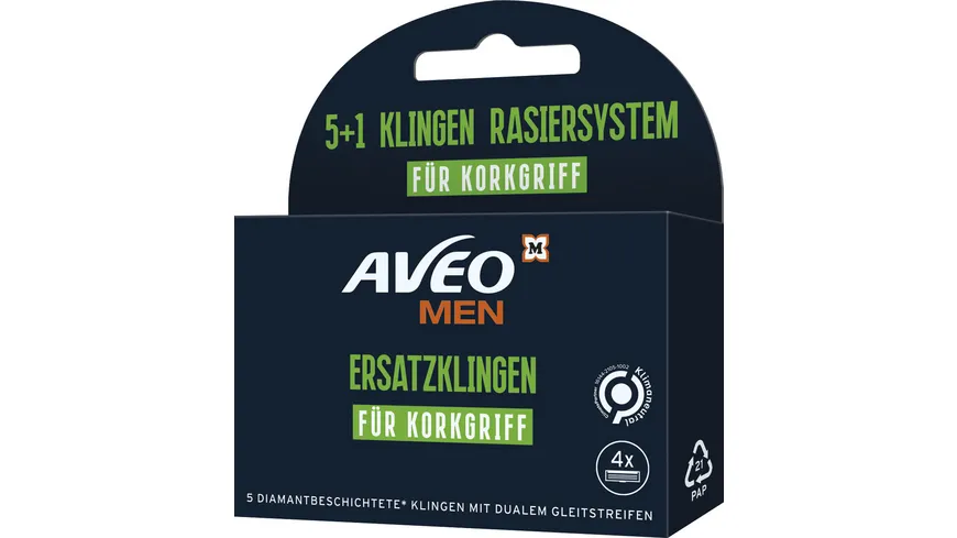 AVEO MEN Ersatzklingen Rasiersystem Korkgriff