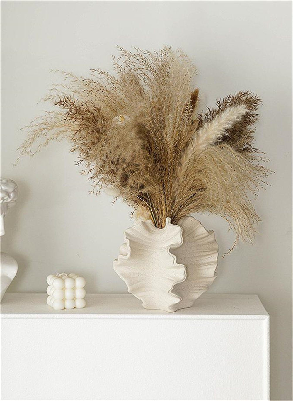 Rouemi Dekovase Keramik-Vase, einfache Kunst Spitze Vase, Home Decoration Ornament