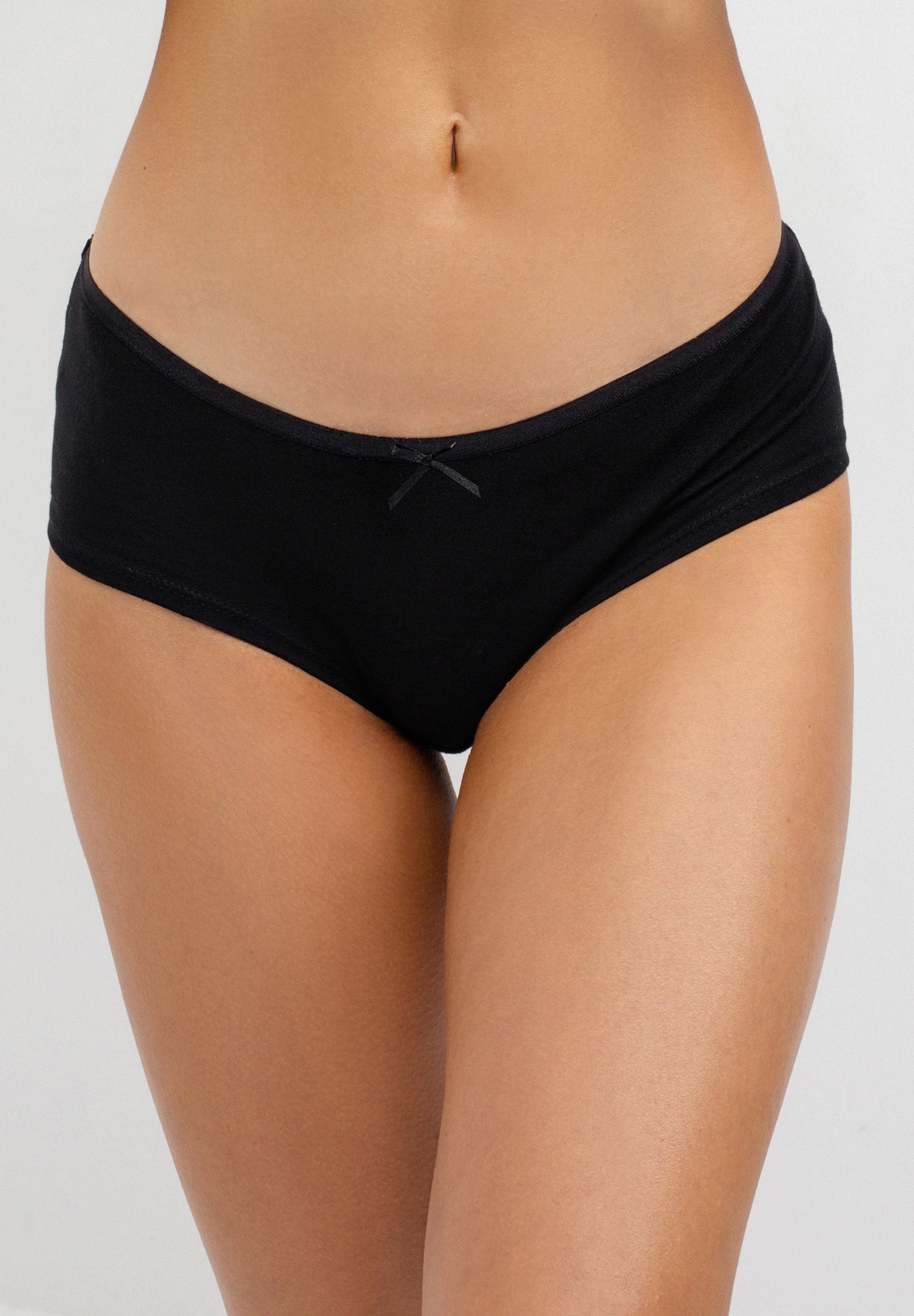 Fabio Farini Slip Damen Unterhosen - Frauen Bikinislip aus elastischer Baumwolle (Packung, 4-St) im sportlichen Bikini-Style mit Schleifchen