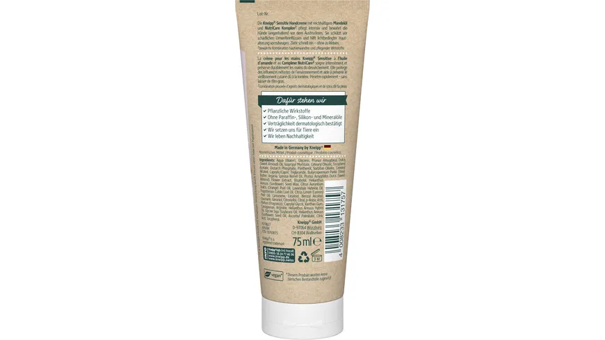 Kneipp Sensitiv Handcreme Mandelblüten Hautzart 75 ml