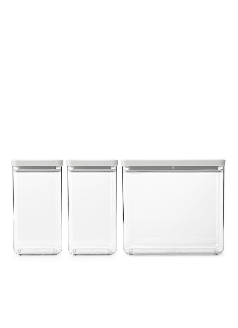 Ensemble de 3 bocaux de rangement empilables Brabantia Tasty+