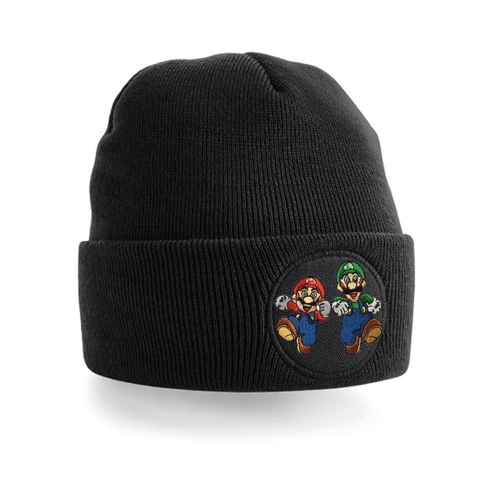 Blondie & Brownie Beanie Unisex Erwachsenen Mütze Mario und Luigi Stick Patch Super Nintendo