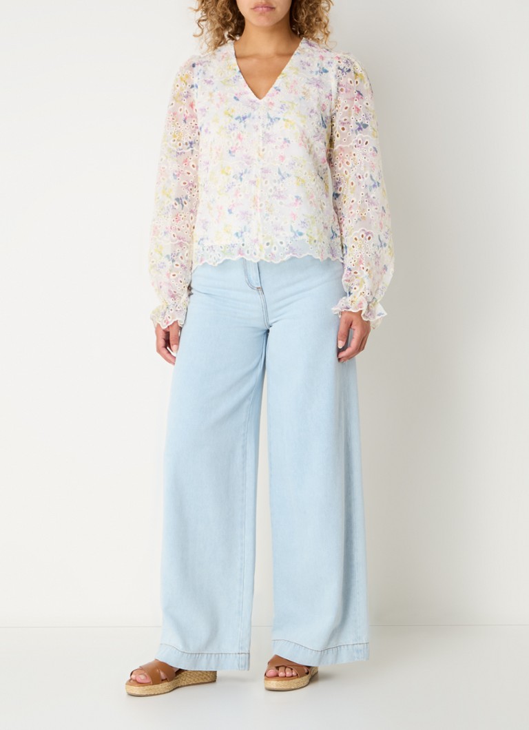 Tunica Neo Noir Candice con stampa floreale e ricami