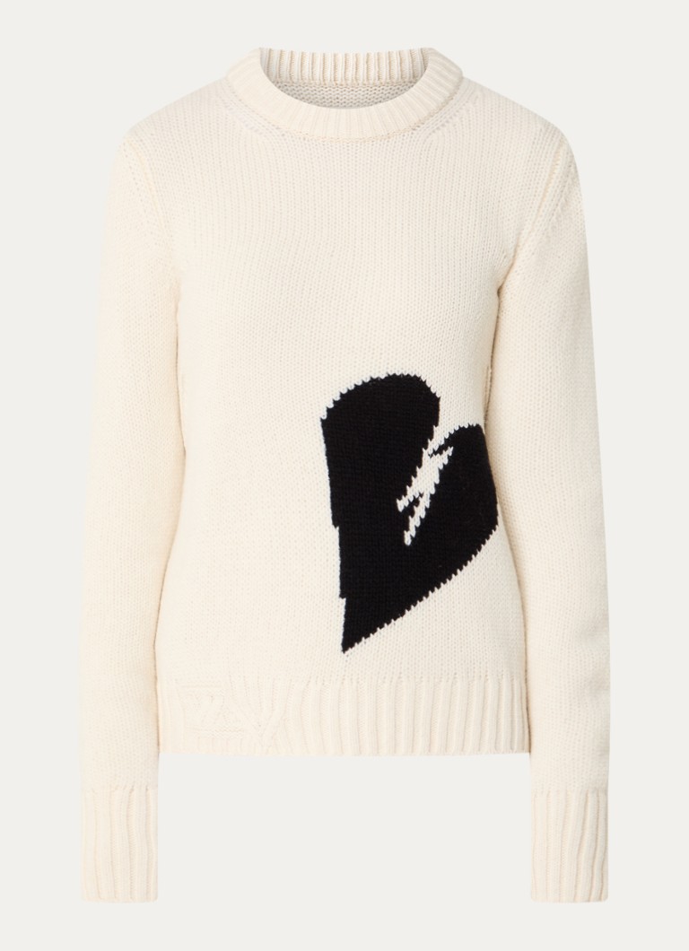 Tricot gros din jerseu din lână virgină de malț de la Zadig&Voltaire cu model tricotat