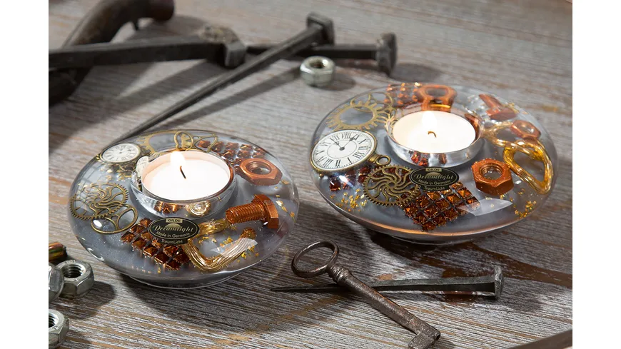 GILDE Dream Ufo Mini Steampunk H=4cm grau