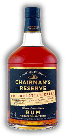 Chairman's Reserve The Forgotten Casks from St. Lucia Chairman's Reserve The Forgotten Casks from St. Lucia Ein ausgewogener und komplexer Rum. Alter 5-11 J. - 0,7	 Liter - Vol 40%