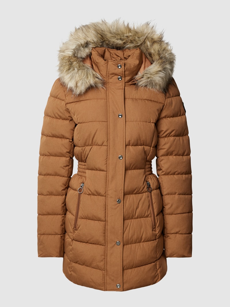 Steppmantel mit Kunstfellbesatz Modell 'NEWLUNA' in camel