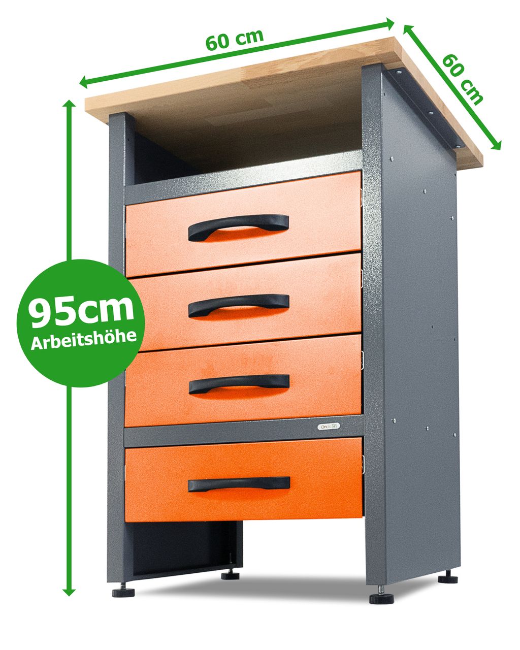 Ondis24 Kraft Werkzeuge Werkbank Werktisch Bernd Plus 95cm orange