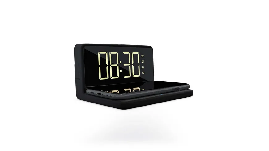 Mebus Digitaler Wecker mit Handy-Aufladestation schwarz