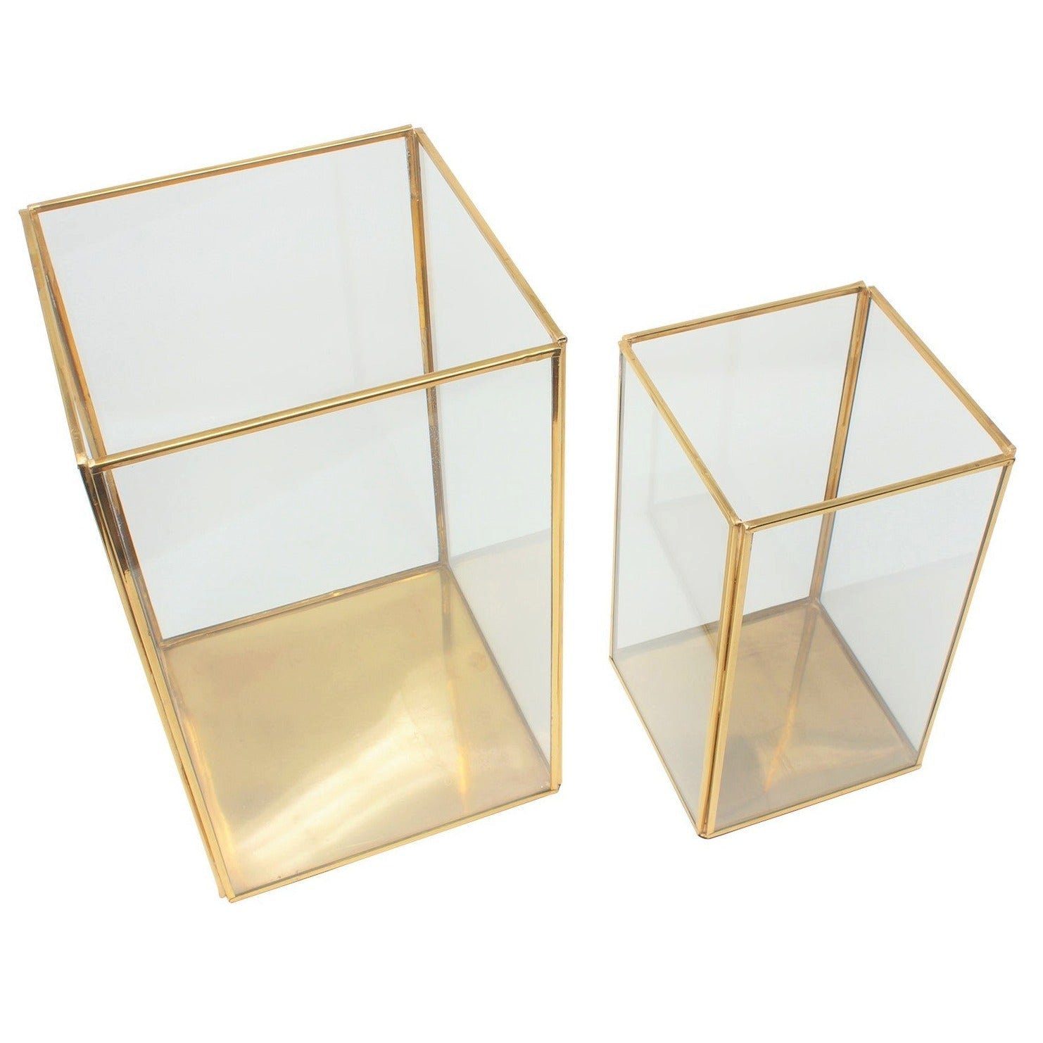 LaLe Living Kerzenlaterne Vintage Batu 2-teilig in Gold und Schwarz (Set, 2er-Set), Windlichter aus Eisen