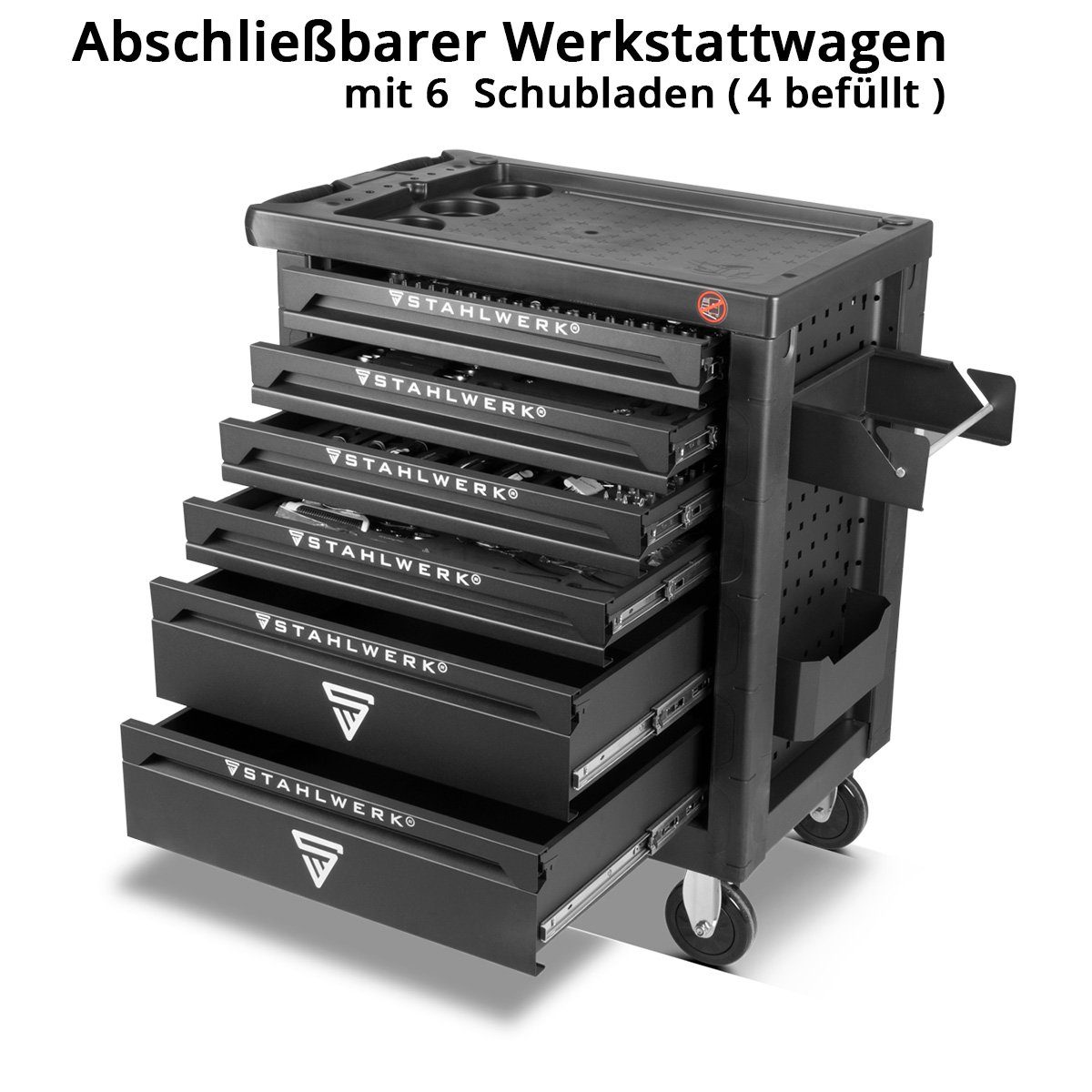 STAHLWERK Werkstattwagen Werkstattwagen Shark bestückt mit 160 Werkzeugen