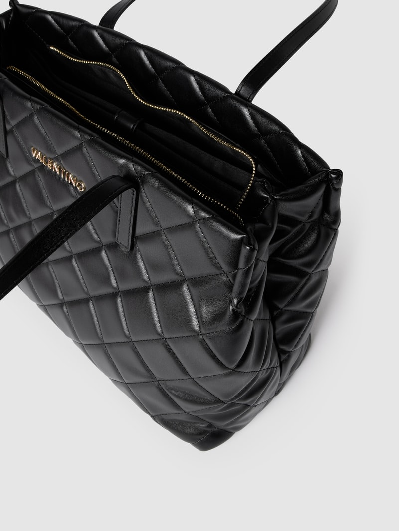 Shopper mit Steppnähten Modell 'OCARINA' in schwarz