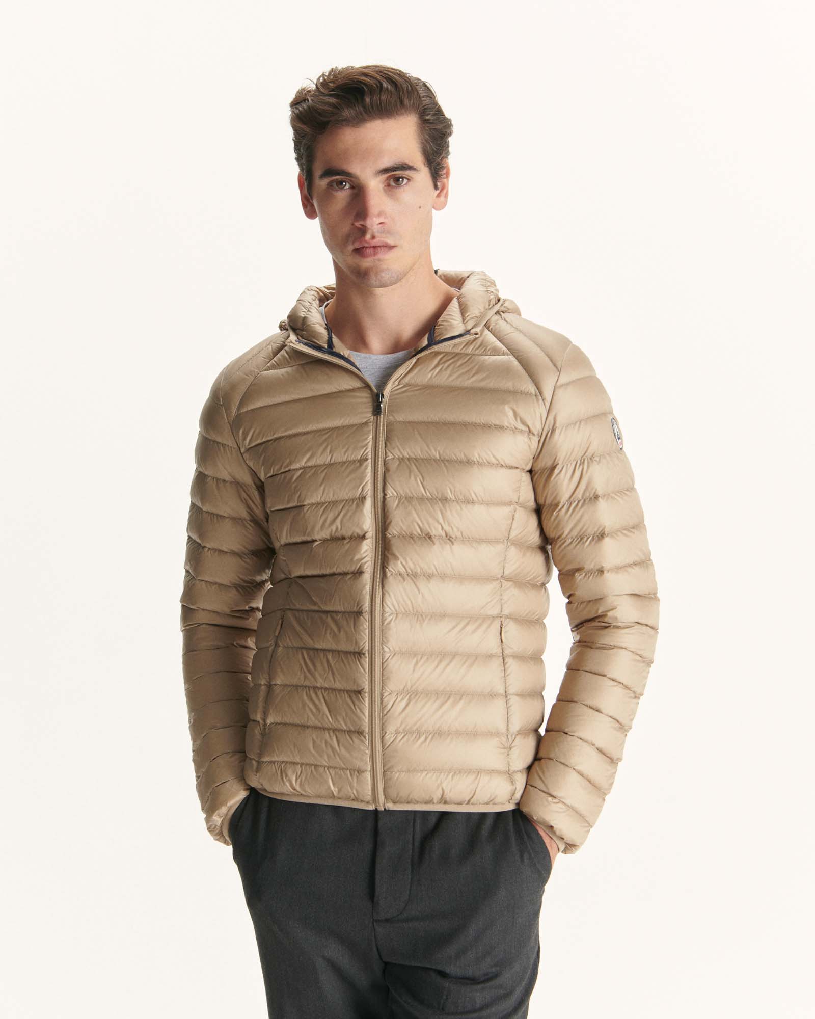 Doudoune légère à capuche Beige Nico