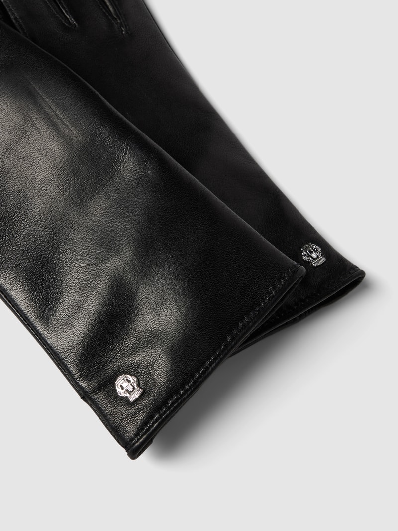 Handschuhe aus Leder Modell 'CLASSIC WOOL' in schwarz