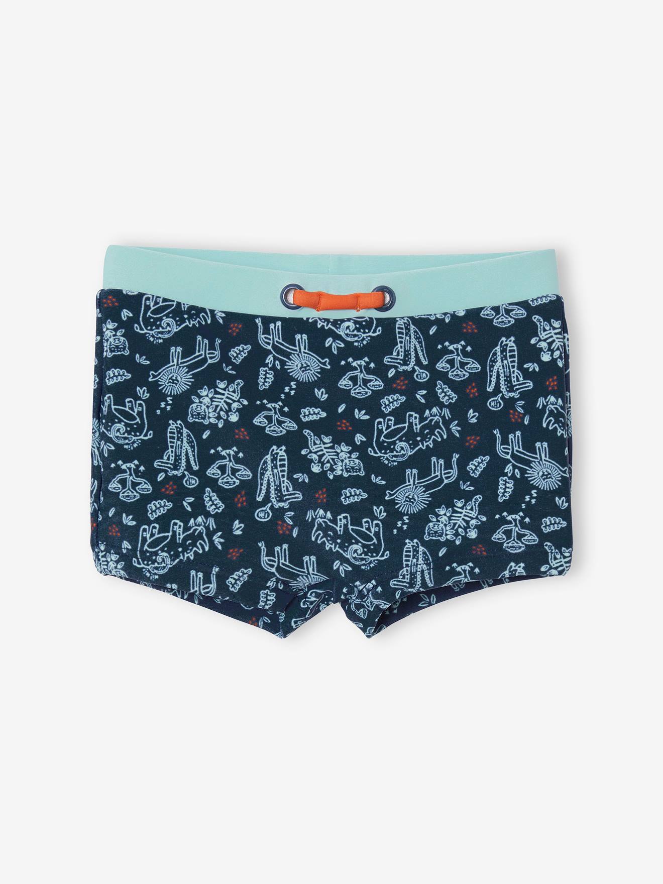 Boxer de bain imprimé dinosaures bébé garçon bleu jean imprimé
