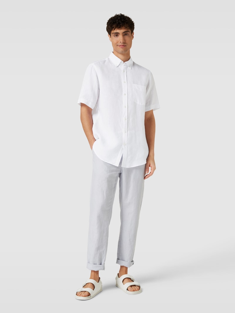 Freizeithemd mit Button-Down-Kragen in weiß