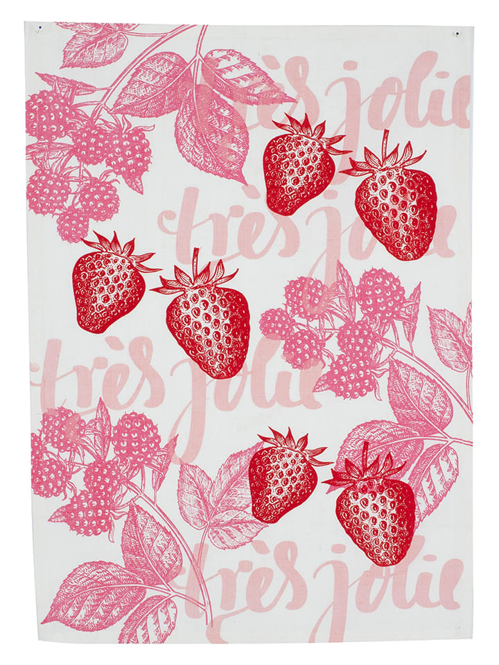 Overbeck and Friends Geschirrtuch ''Très Jolie'' in Rosa/ Rot - (L)70 x (B)50 cm günstig kaufen onesize