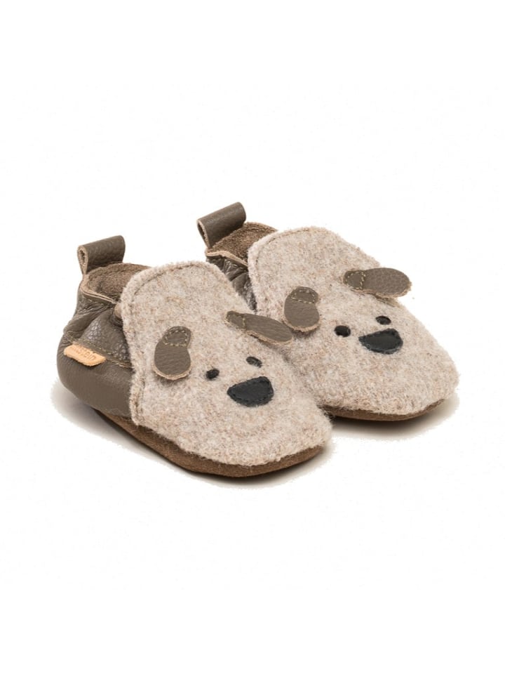 Gottstein Krabbelschuhe Dog Face in beige  günstig kaufen
