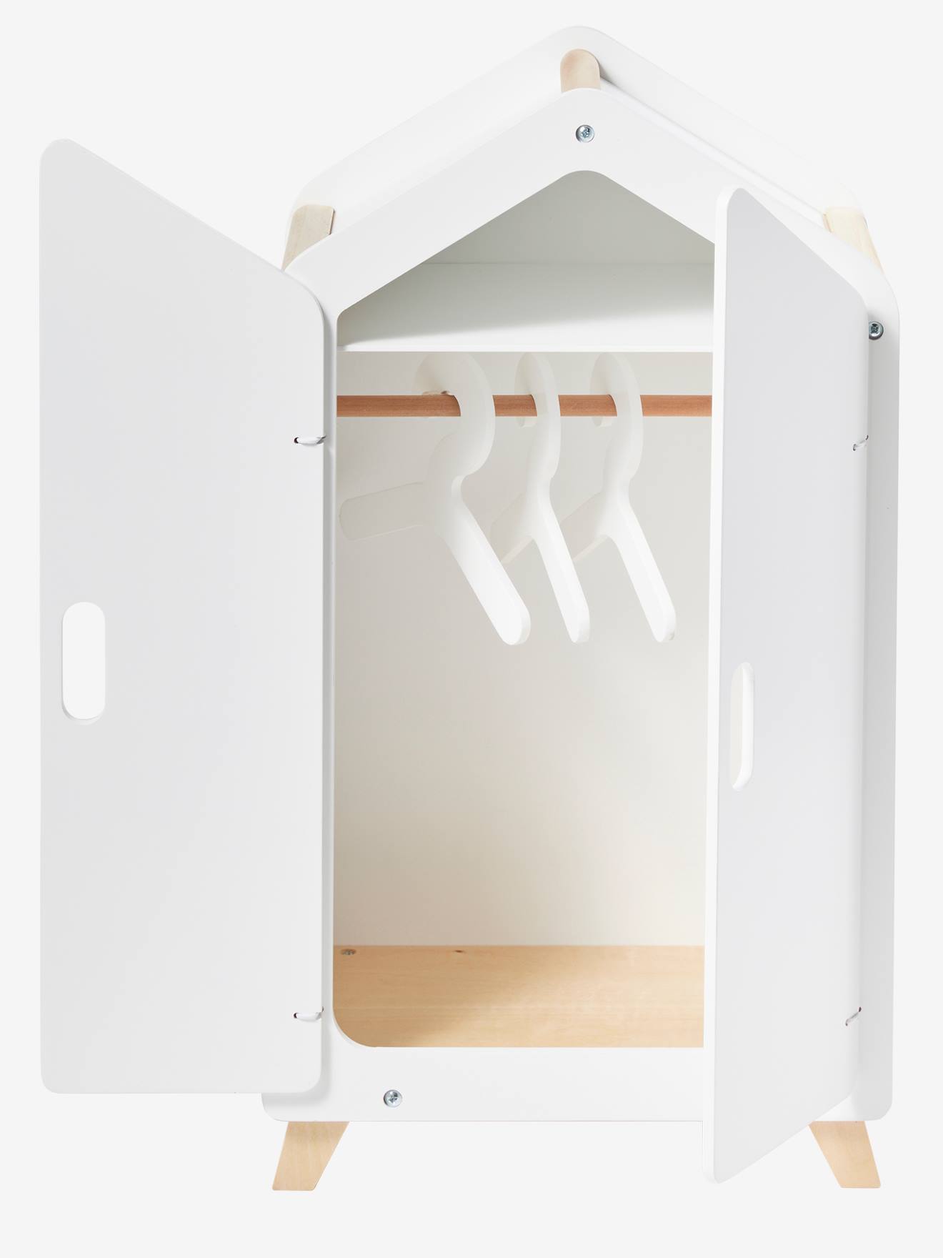 Vertbaudet Puppen-Kleiderschrank PETITE MAISON Holz FSC - weiß/natur