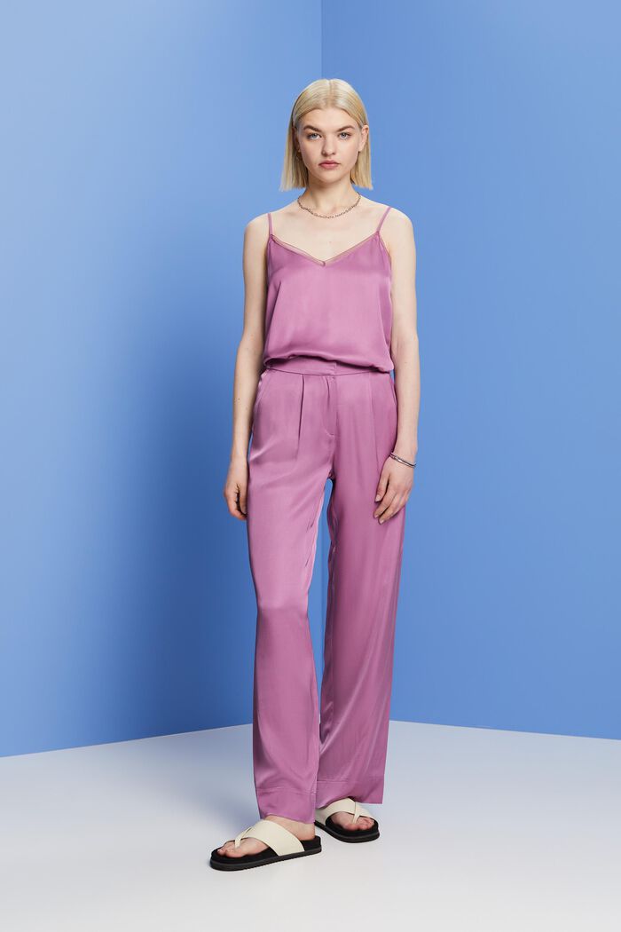 Satin-Camisole mit Spitzenbesatz, LENZING™ ECOVERO™