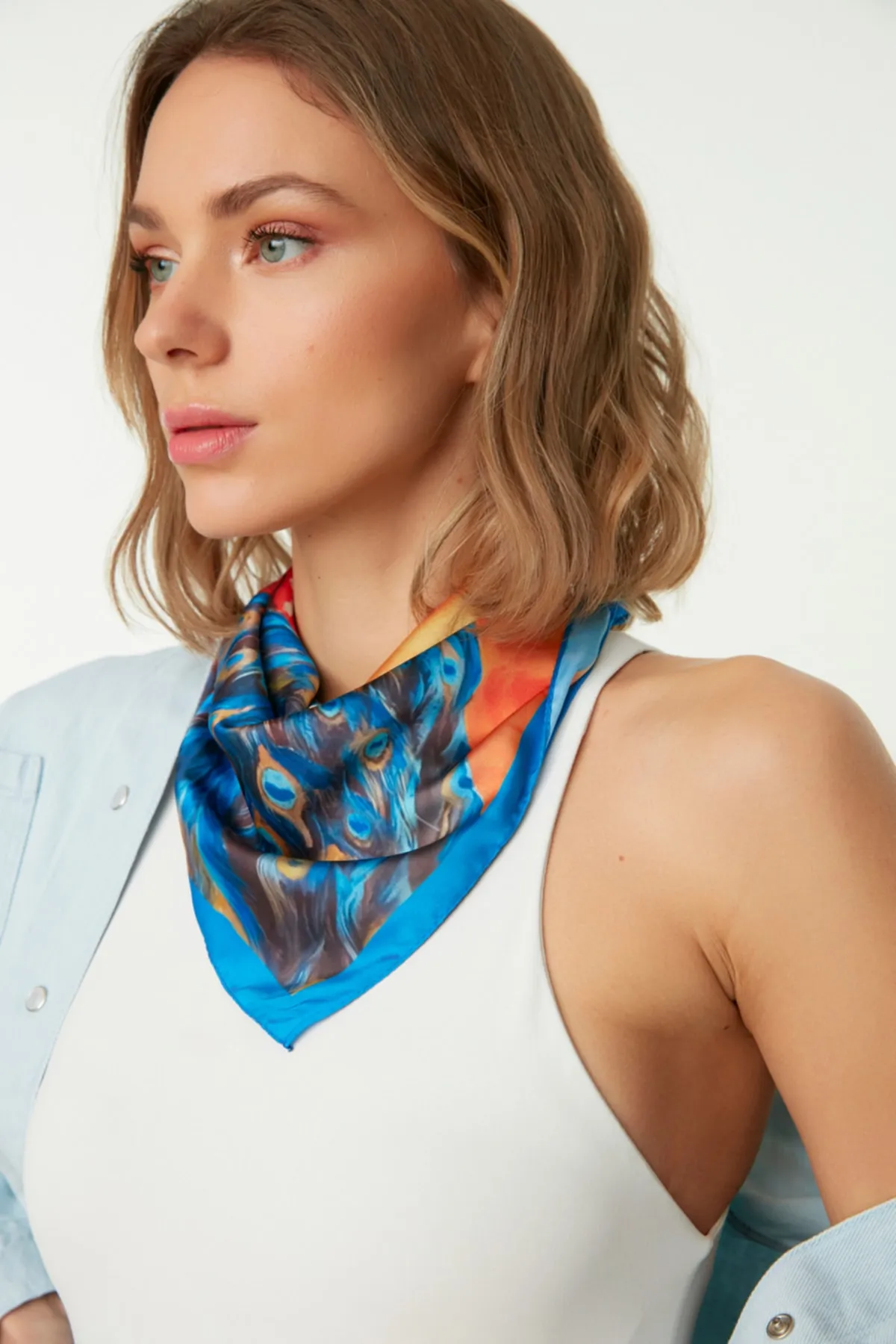 Trendyol Collection  Tuch - Blau - Colorblock