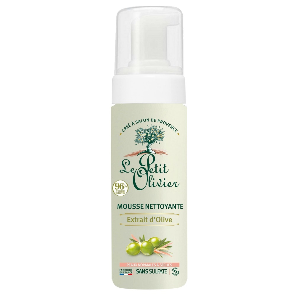 le petit olivier Mousse Nettoyante Extrait d'Olive Mousse Nettoyante - Peaux Normales à Sèches