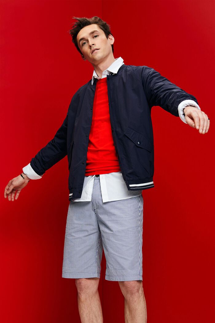 Gestreifte Chino-Shorts, 100 % Baumwolle