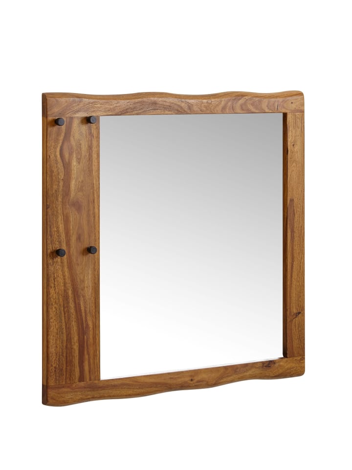 KADIMA DESIGN Wandspiegel Massivholz 80x80x3 cm Design Flurspiegel günstig kaufen onesize