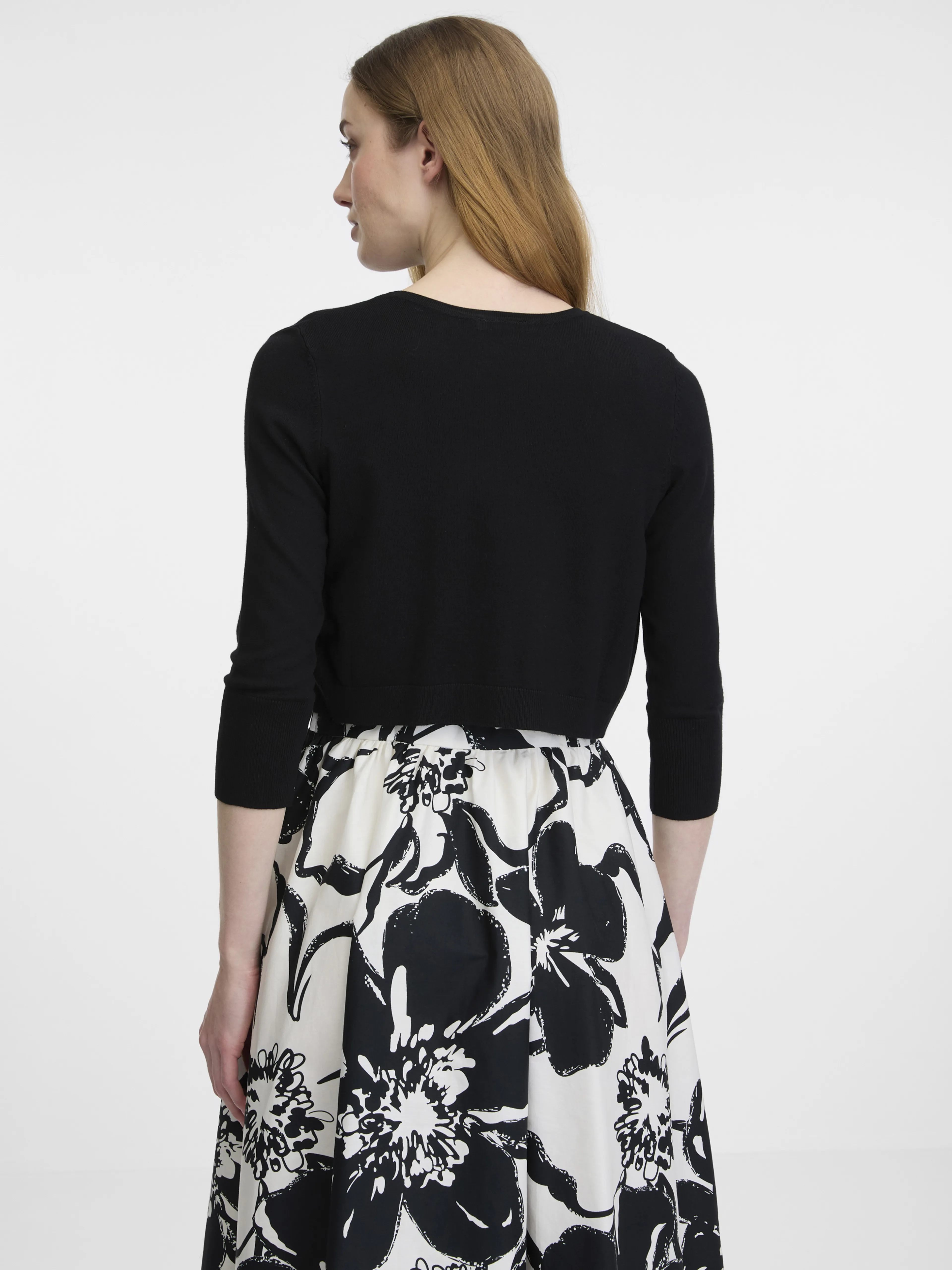 Schwarze Damen-Cropped-Strickjacke ORSAY