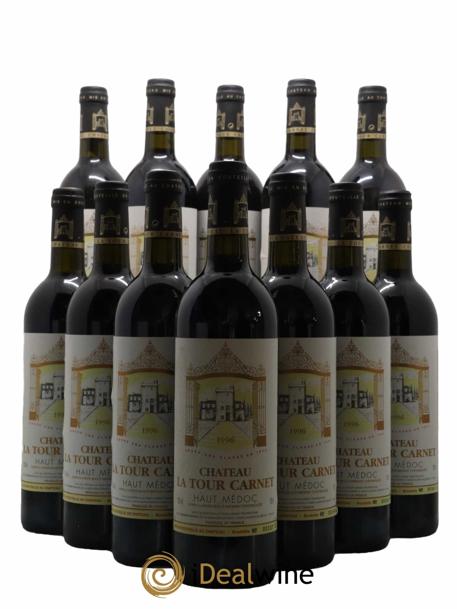 Château La Tour Carnet 4ème Grand Cru Classé  1996 - Lot de 12 Bouteilles