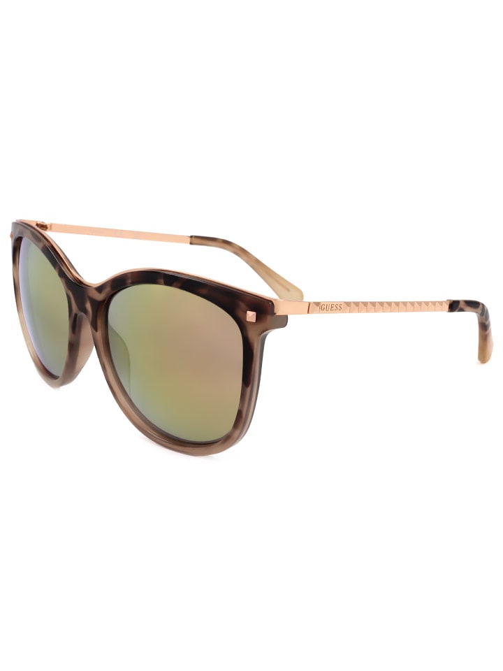 Guess Damen-Sonnenbrille in Hellbraun-Gold/ Bunt günstig kaufen 60