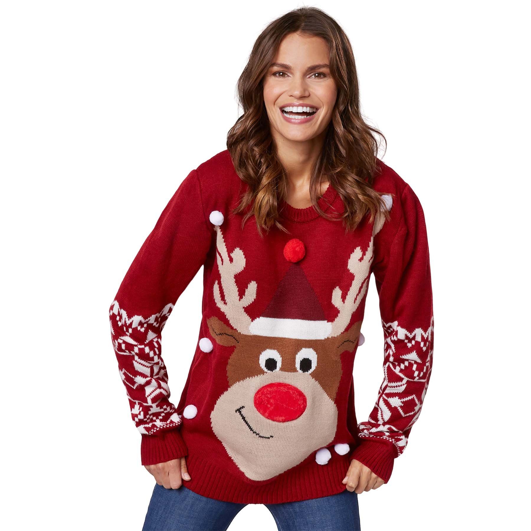 dressforfun Weihnachtspullover Weihnachtspullover Rudi Rentier