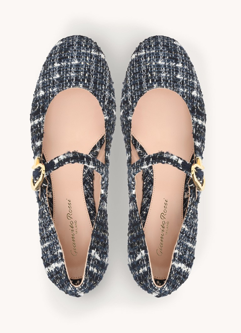 Ballerine Gianvito Rossi Mary Ribbon 05 à l'allure tweed