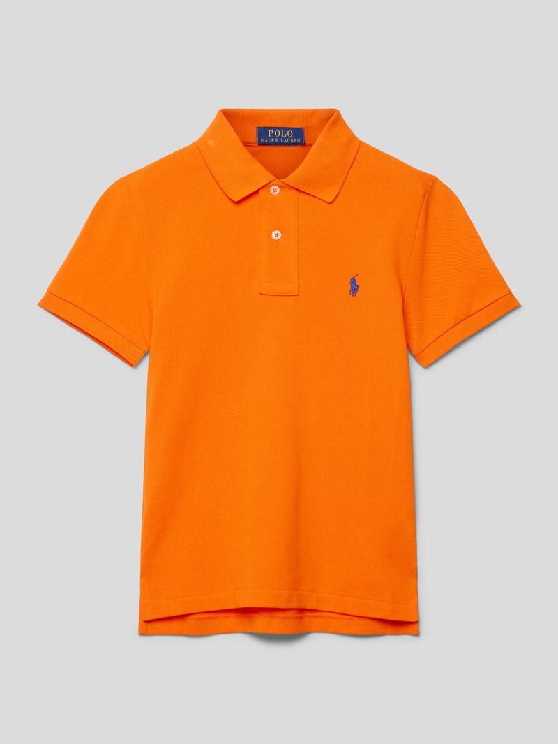 Poloshirt mit Label-Stitching in orange