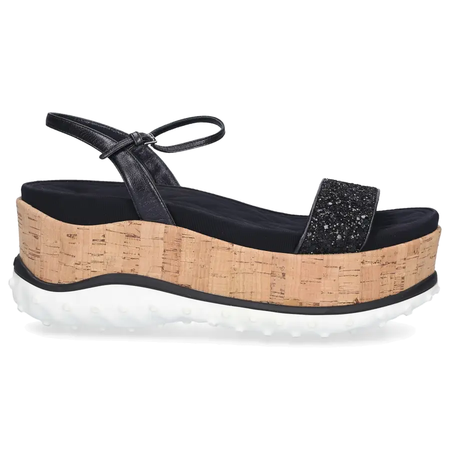 Miu Miu - Plateausandalen Veloursleder - schwarz