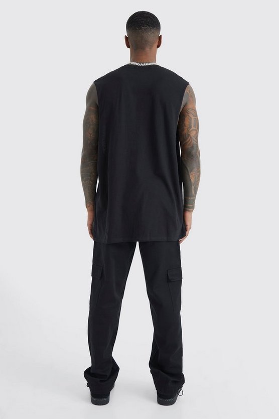 Lockere Cargohose mit gespleißtem Print