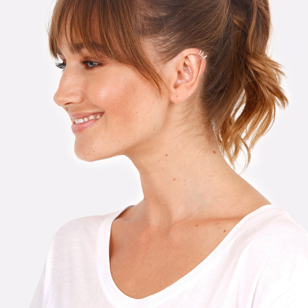 Elli Elli by Julie & Grace Boucles d'Oreilles Ear Cuff Geo Base Minimal Femme - 925/10 Boucles d'oreilles